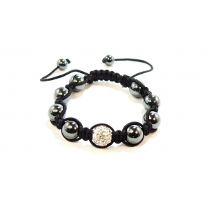 Shamballa Bead and Hematite Bracelet